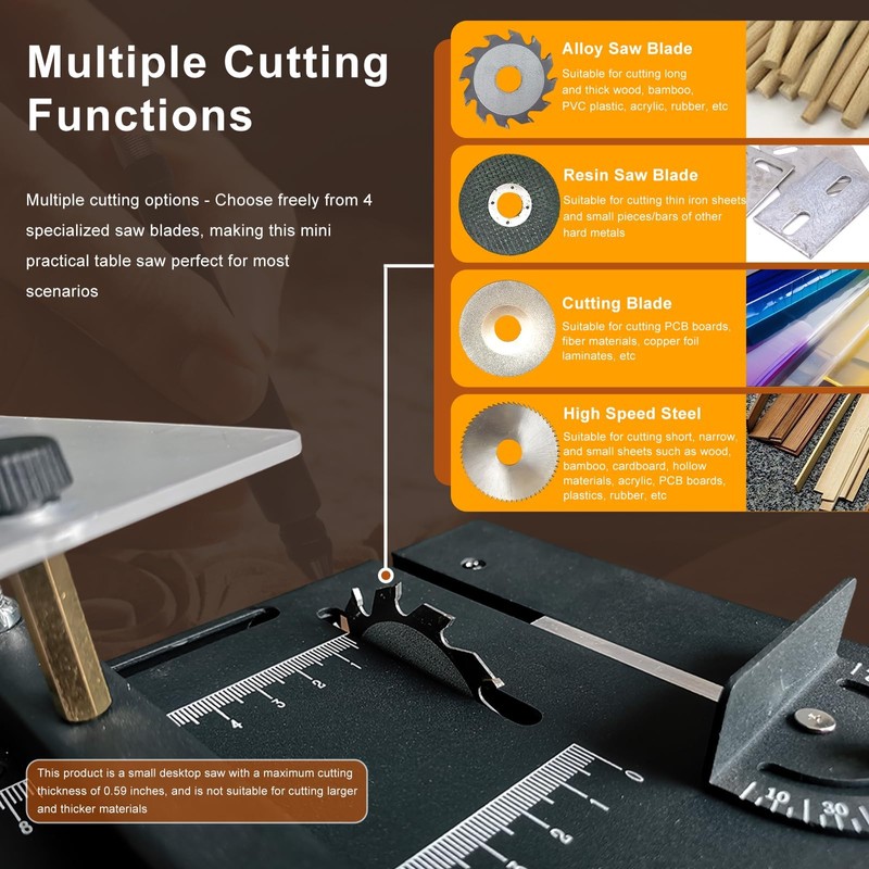 Mini Table Saw with 200W Pure Copper Motor, Mini Multi