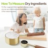8 Pcs Golden Stainless Steel Measuring Cups and Spoons Set,Wooden