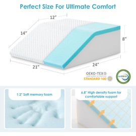 Cozymaker - Almohadas ajustables de elevación de piernas para hinchazón, gel de enfriamiento de espuma viscoelástica para después de la cirugía, ciática espalda, rodilla, cadera, tobillo, alivio del