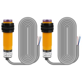 DEWIN Photoelectric Sensor Switch, Pack of 2 Infrared Photoelectric Sensor Proximity Switch 3-Core NPN Normally Open Distance 5m DC 6V-36V