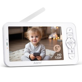 ARENTI 720P Audio Monitor arbeitet mit Ultra HD 2K Baby Kamera, 5 Zoll Farbbildschirm, Nachtsicht, Geräuscherkennung, nur Monitor, kompatibel mit B2