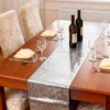 NALVXIN 12" x 72", 4 PCS, Silver Glitter Disco Table