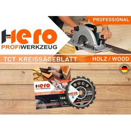 HERO Circular Saw Blade 160 x 20/16 mm 18 Teeth Carbide Saw Blade TCT Replacement Saw Blade for Woodworking Soft & Hardwood, Non-Ferrous Metals Universal Hand Saw, Mitre Saw, Table Saw, Chop Saw