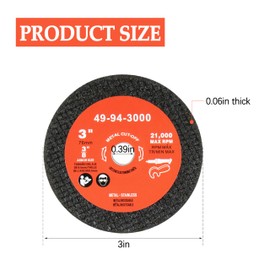 49-94-3000 3" Metal Cut Off Wheel for Milwau-kee Set of 6
