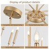 Qamra Modern Farmhouse Gold Chandelier for Dining Room, 8-Light Rustic