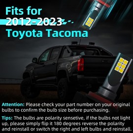 XFLHEHD Tacoma LED Fog Lights Compatible with 2012-2023 Toyota Tacoma Fog Light Bulbs Kit, 6500K Cool White, Pack of 2