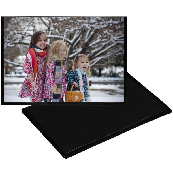 Iconikal Magnetic Photo Sleeves, Black, 5 x 7-Inch, 8 Pack