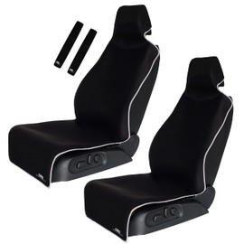 Gorla Gear 2 Pack Black Premium Universal Fit Waterproof Stain Resistant Car Seat Cover Neoprene Non-Slip Bucket Seat Dog Sweat Proof Protector Save Your Leather Cloth Seats Automotive Van Truck SUV