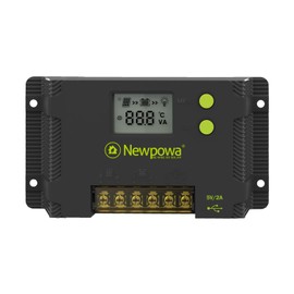 Newpowa 20A PWM Solar Charge Controller 12V/24V LCD Display Off Grid Solar Panel Adjustable for Gel, AGM, Liquid, Lithium Battery