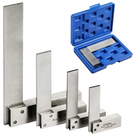 Boomgood Machinist Square Set Engineer Precision Mini Wide Base 90 Degree Right Angle Ruler Hardened Steel 4 Pieces, Silver (BG-0326)