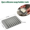2pcs Self Draining Soap Holder Rack, Advanced Silicone Soap Dish