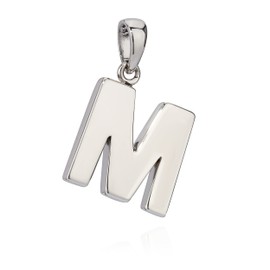 NKlaus Pendant Letter A-Z Silver 925 Tarnish-Resistant Shiny Alphabet, Silver