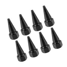 Partuto 8pcs Black Car Spike Wheel Tyre Tire Valve Air Stem Cap Cover Replacement