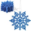 SULOLI 12PCS Glitter Snowflake Hanging Decorations(Royal Blue)