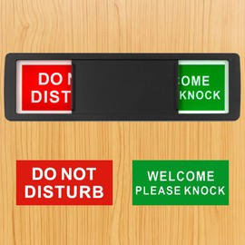 Chihutown Privacy Sign, Do Not Disturb/Welcome Sign, 7x2 Inch, Black, Plastic, Door Mount, Office/Bedroom/Warning, Minimalist Style