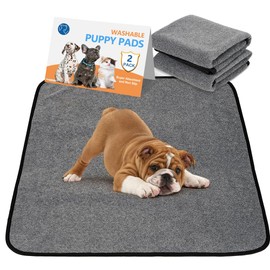 Washable Pee Pads for Dogs 2 Pack Reusable Puppy Pads Waterproof Pet Training Pads, Non-Slip Dog Mats Fast Absorbent Whelping Pads for Playpen, Potty, Crate, Bed, 32" x 35"