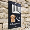 Custom Signs Solar Illuminated Modern Anthracite Grey House Number Sign