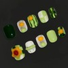 GREENTEA Handmade Decorative Press-On Nails Set, Spring and Summer Flower