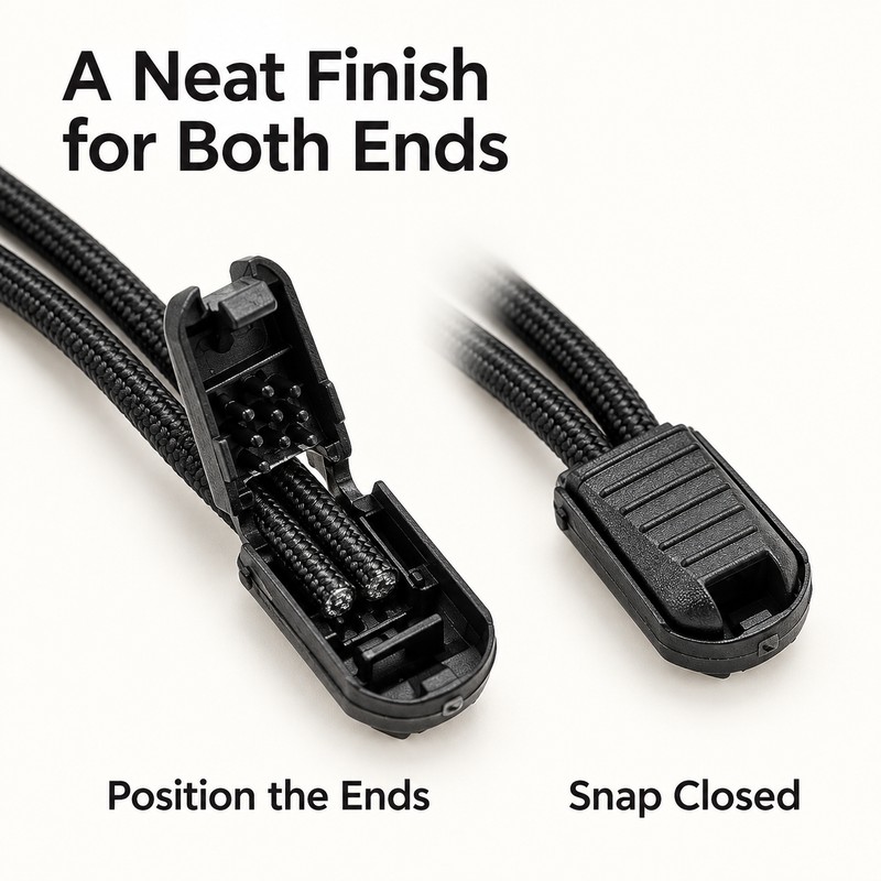 Elastic No-Tie Shoelaces with Button Lock – Stretch Round Laces