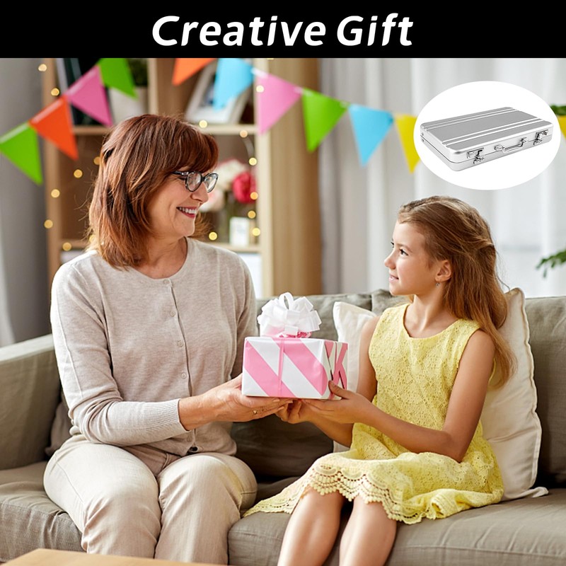 WINKIO Aluminium Money Case with Snap Closure Cheque Gift for
