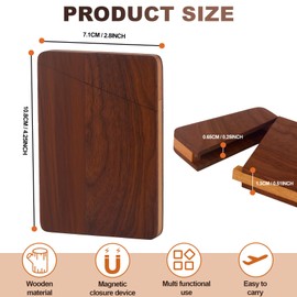 YOYAI Wood Business Card Holder Case Magnetic Closure Portable Lightweight Handcrafted Wooden Card Carrier