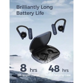 Open-Ear True Wireless Bluetooth Headphones with Dual LED Power Display, Wireless Earbuds with Earhooks, Bluetooth 5.3 Ear buds with 16.2mm Dynamic Drivers for Meeting, Driving，Traveling, Sport