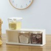 Seasoning Box 3 Grids Plastic Clear Condiment Box with Handle