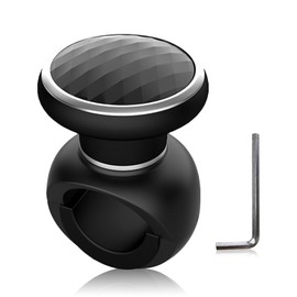 Geoyien Steering Wheel Knob, Steering Knob, Bearing Steering Wheel with Wrench, Easy Assembly, Suitable for Cars, Trucks, Tractors, Boats, Lawnmowers and Forklifts, Black