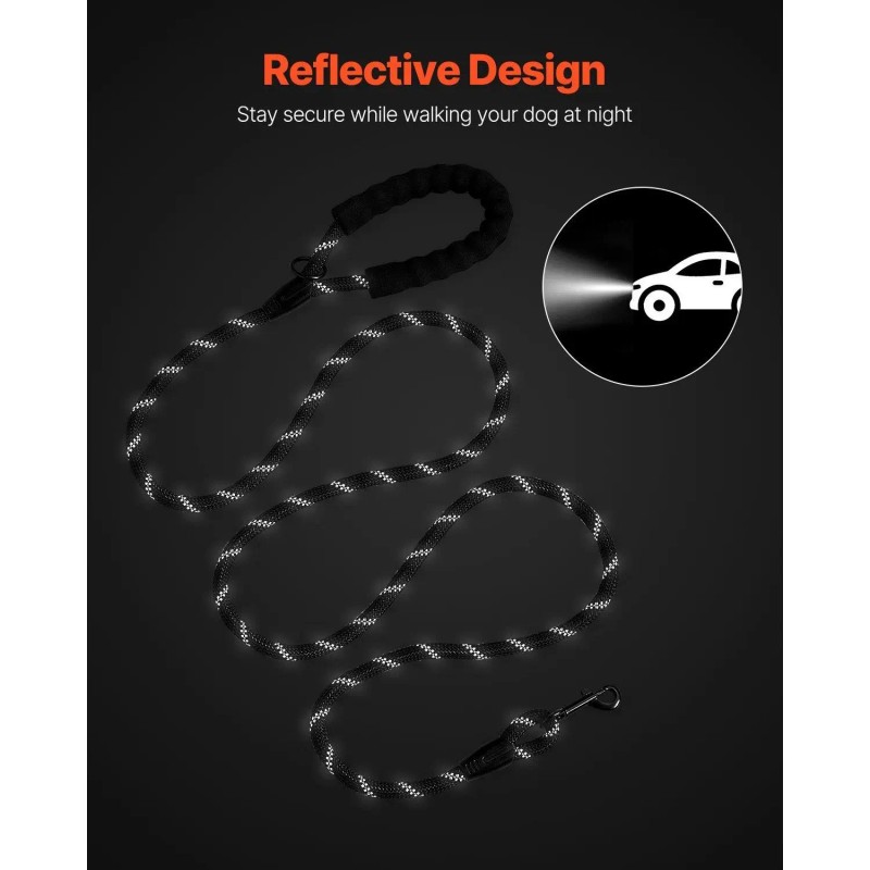 Premium Heavy Duty 6 Ft Reflective Nylon Dog Leash With