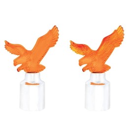 United Pacific 86086 Eagle Bumper Guide Top w/Chrome Base - Amber Eagles - ONE Set (Pack of 2 Eagles, RODS NOT Included)