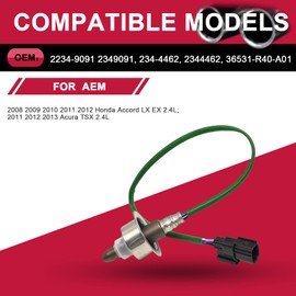 WZODKJ O2 Oxygen Sensor Upstream & Downstream for 2008-2012 Honda Accord 2009-2014 Acura TSX 2.4L,OE 234-9091,234-4462