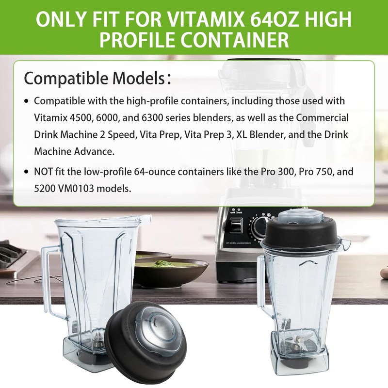 2-Pack Lid Plug Replacement for Vitamix 64oz High Profile Container