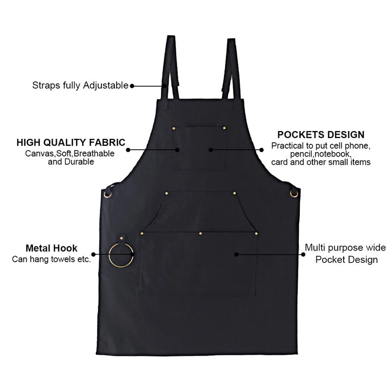 Cooking Aprons for Men Women, BBQ Aprons for Men, with