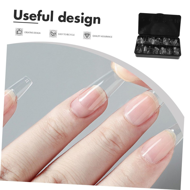 Mikinona Nail Plates 500pcs Full Cover Press on Nails Fake