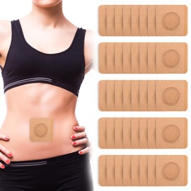 COMNICO 40PCS Castor Oil Pack Wrap, Disposable Self-Adhesive Cotton Castor Oil Wrap Belly Button 2.75"x2.75" Circle Anti Oil Leak No Wash Castor Oil Patches for Women Men Kids (Oil Not Included)