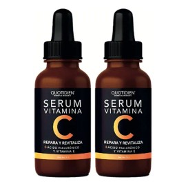 Kit 2 x Serum Facial Vitamina C  Ácido Hialurónico  Vitamina E - Skin Care Día  Noche - Antienvejecimiento - Antimanchas - Aclara Suero Cuidado...    