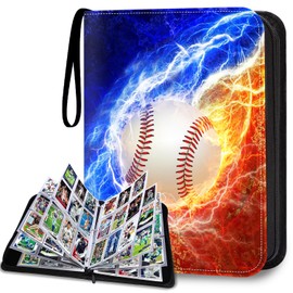 LOMONEH Baseball Card Binder 9 Pocket Fits 900 Cards, Trading Card Binder Album Display Holder with 50 Removable Sleeves for Hockey, Basketball, Football, Sports, Yugioh, MTG, Games Trading Cards