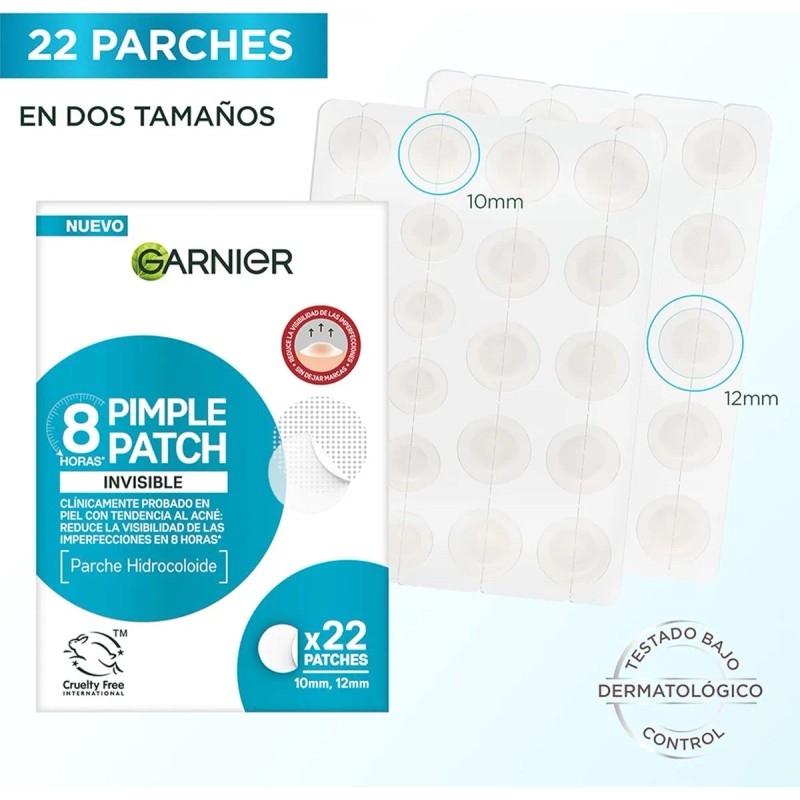 Parches Para Acn Invisibles Pimple Patch 22 unidades Garnier -