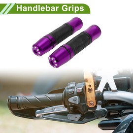 HOPESPANNER 7/8" 22mm 15/16" 24mm Universal Motorcycle Hand Grips Cover Aluminum Alloy Rubber Handlebar Grips for Motorcycle Scooter Bicycle ATV Purple 1 Pair