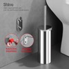 Toilet Brush and Brush Holder, Stainless Steel No-Punch Hook Base