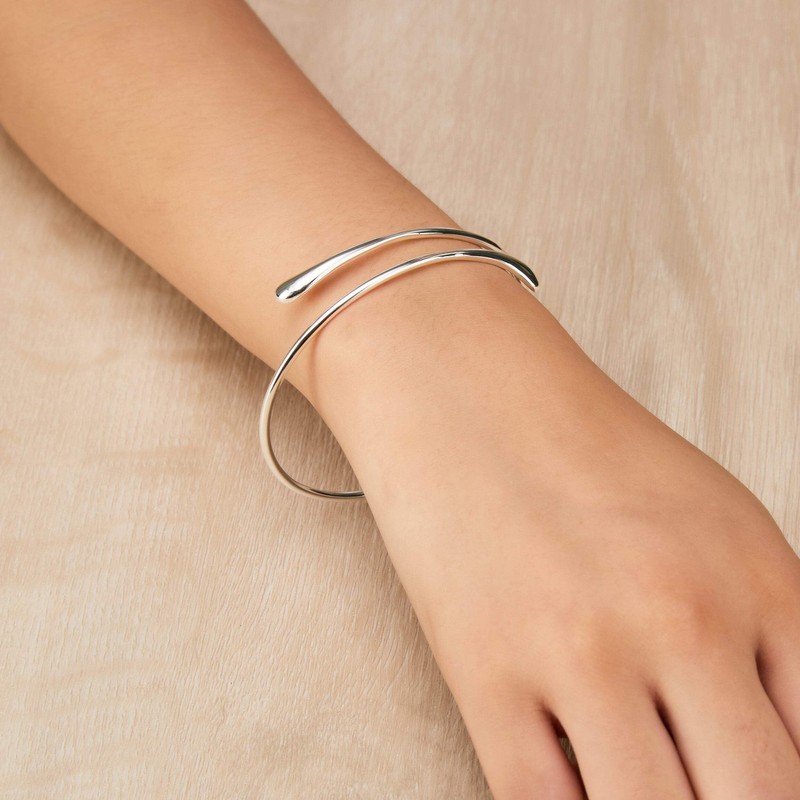Philip Jones Silver Plated Teardrop Bangle