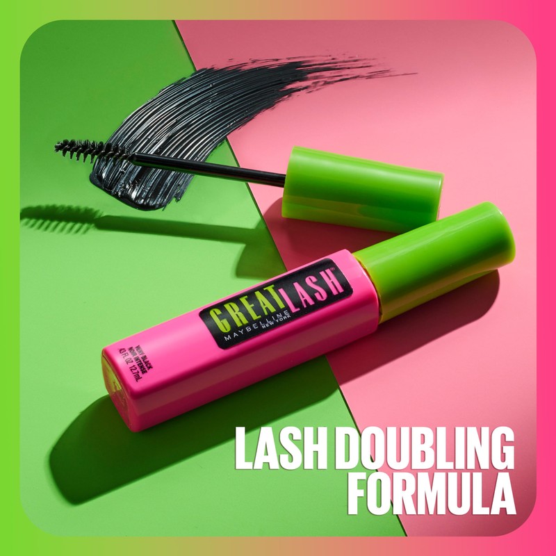 Maybelline Great Lash Washable Mascara Makeup, Volumizing Lash-Doubling Formula That