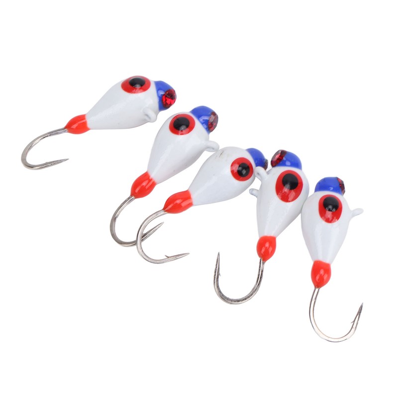 5 Pcs Winter Ice Fishing Jigs Kit Hooks Lures for