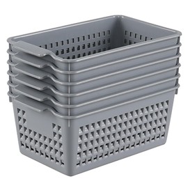 Knifefish Plastic Storage Baskets, 6 Packs