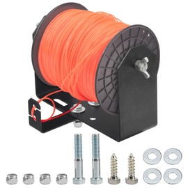 Heavy Duty Stainless Steel Weed Wacker Trimmer Line Holder W/Mounting Hardware, Adjustable Width (4.5"-8.6") Bracket, Supports 3 & 5 Pound Spools for Landscape Trailer Organization Accessories, Black