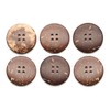CRAFTMEMORE 4 Holes Coconut Shell Button for Linen Shirt Buttons,