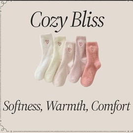 Women's Fuzzy Socks - Cozy, Fluffy and Luxurious Soft Sleep Socks - Winter Warm Slipper Socks - 1 pair (US, Alpha, One Size, Regular, Regular, PINK)