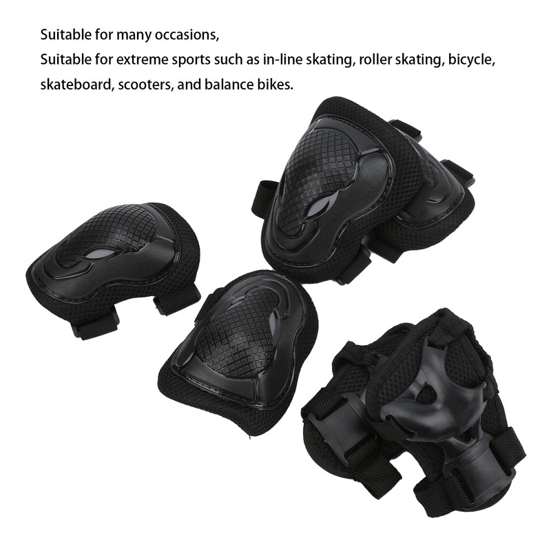 Roller Skate Protection Gear Set Adjustable Knee Elbow Pads Wrist
