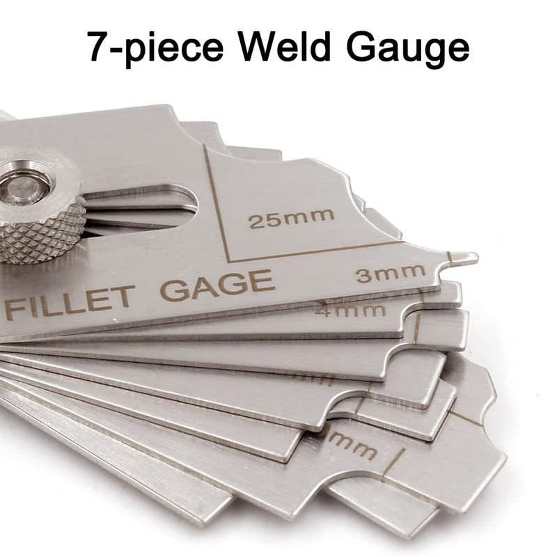 7 Pcs Fillet Weld Set Gage, MG-11 Metric RL Gauge