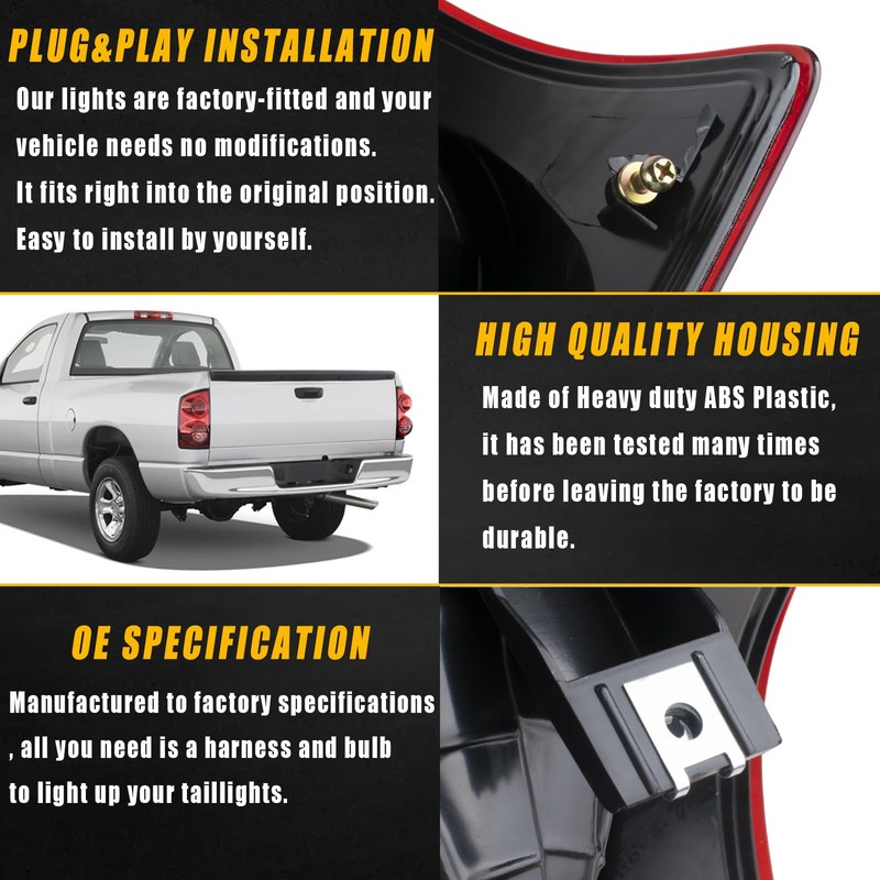 Boine Tail Light Compatible With 2007 2008 2009 Dodge Ram